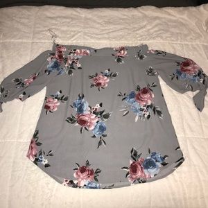 flowy off the shoulder shirt